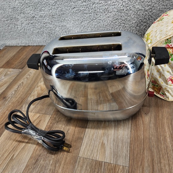 Iona Select-O-Matic Toaster Vintage Chrome‎ 2-Slice Mid-Century w/ Cover - Picture 4 of 14